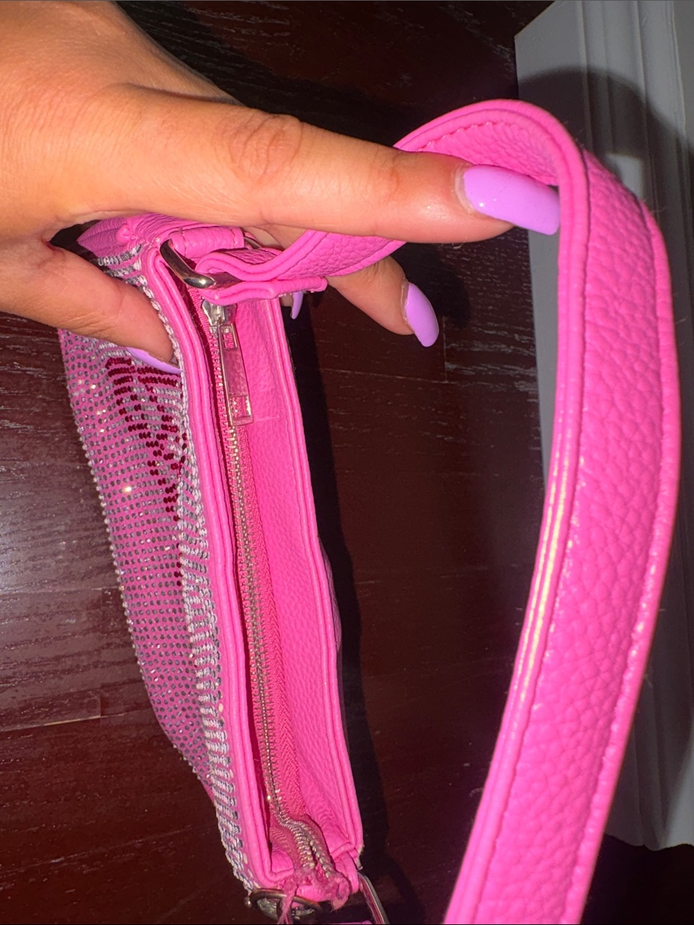 Barbie Hot Pink Crystal-Embellished Mini Shoulder Bag - Picture 5 of 6